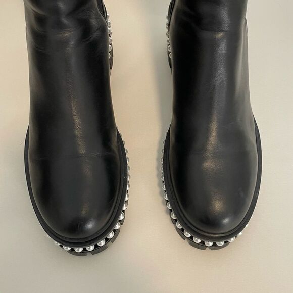Stuart Weitzman Soho Pearl Chelsea Leather Boots Size 10 Black NWOT‎ - Picture 6 of 12